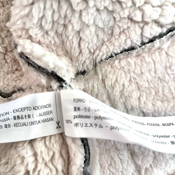 Zara boys gray polar fleece wool blend coat fall spring jacket size 9-12 months - Picture 6 of 8